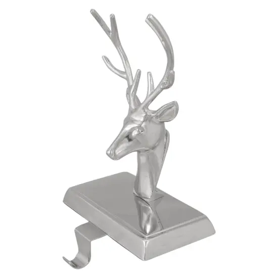 Northlight 8" Shiny Silver Deer Head Christmas Stocking Holder {5}