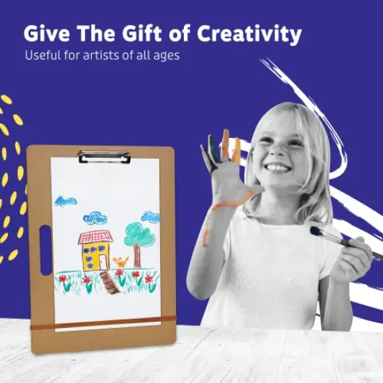 Drawing Board - 13 x 17 Sketch Boards with Handle for Drafting Art - Portable Wooden Clipboard for Class or Studio Fit in Artists Tote {4}