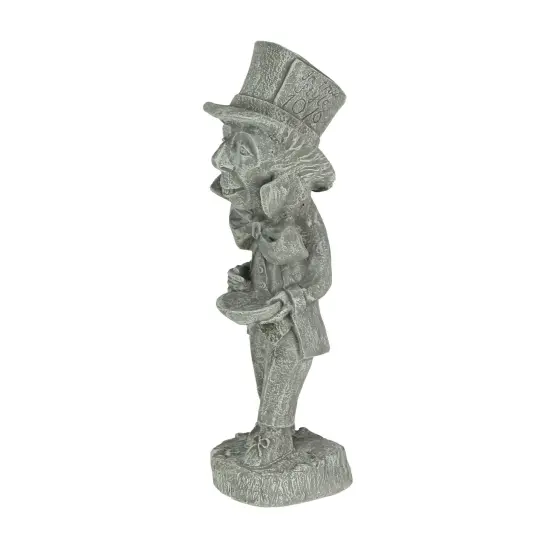 Mad Hatter Alice in Wonderland Light Gray Finish Statue 19 in-CEMENT {3}