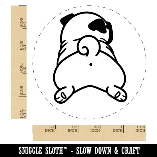 Pug from Behind Butt Dog Rubber Stamp for Stamping Crafting Planners {1}