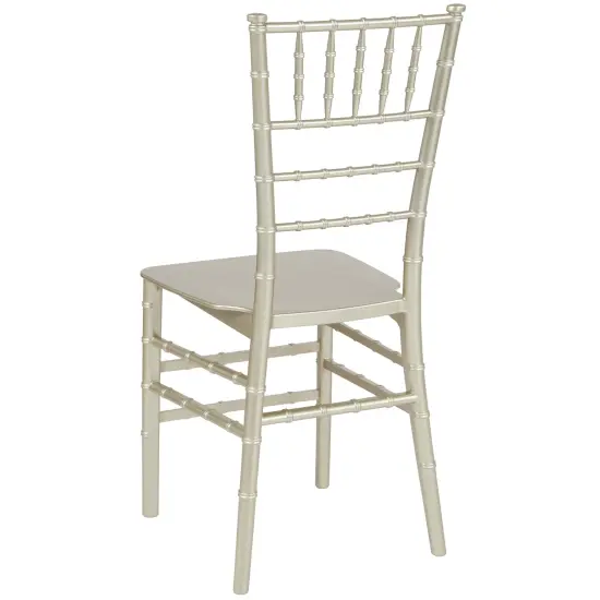 Emma and Oliver Resin Stacking Dining Chiavari Chair Champagne {4}