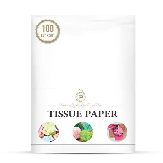 Basic Solid White Bulk Tissue Paper 15" x 20" - 100 Sheets {1}