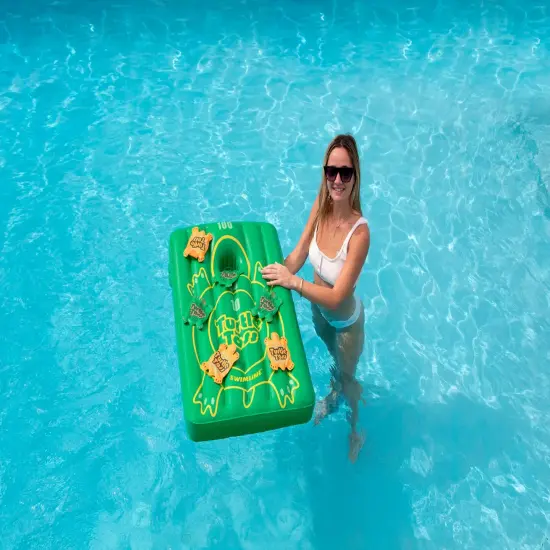 Swim Central Inflatable Turtle Toss Cornhole Swimming Pool Game - 36" Green {3}