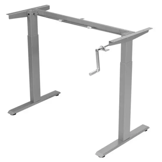 Hand Crank Sit to Stand Desk Frame with Height Adjustable Ideal for Office or Home White {5}