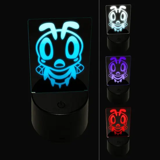 Cute Bee Shocked 3D Illusion LED Night Light Sign Nightstand Desk Lamp {1}