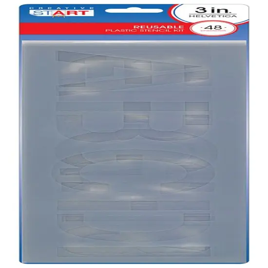 Creative Start Durable and Reusable Plastic Stencil Kit, Helvetica Font,3-inch Characters and Numbers {2}
