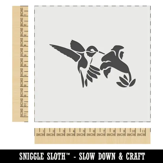 Hummingbird with Flower Wall Cookie DIY Craft Reusable Stencil {1}