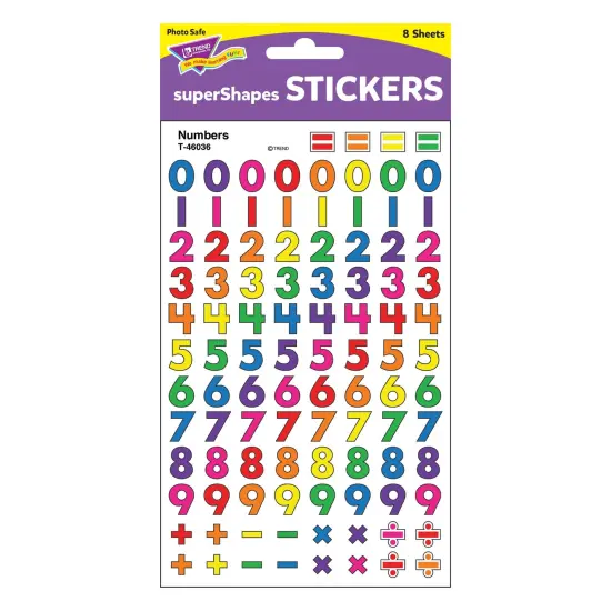 Numbers superShapes Stickers, 800 Per Pack, 6 Packs {3}