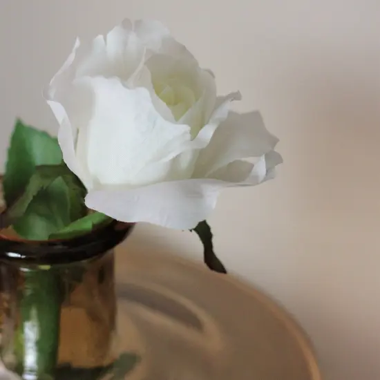 Allstate Rose Artificial Floral Spray - 21.5" - Cream White {5}