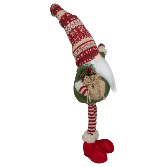 Northlight Standing Gnome Christmas Decoration with Gift Bag - 27" Green {5}