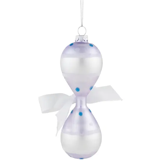 Northlight Baby Boy's First Christmas 2023 Glass Ornament - 5" Silver {5}