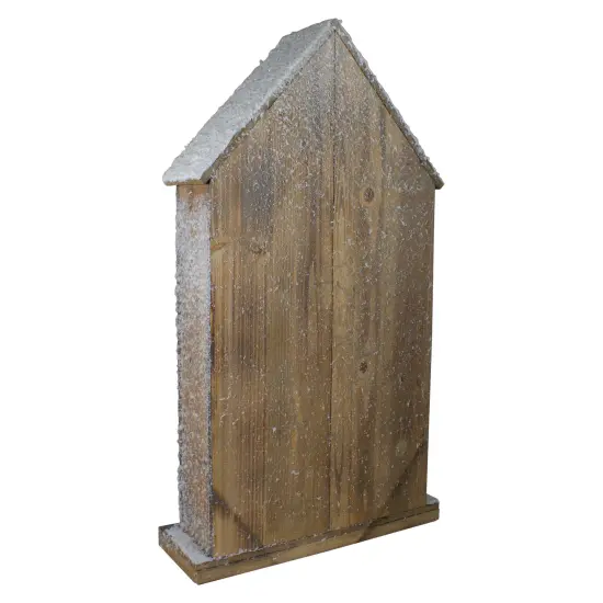 Northlight LED Lighted Snow Covered Rustic Wooden Christmas House - 30" Brown {6}