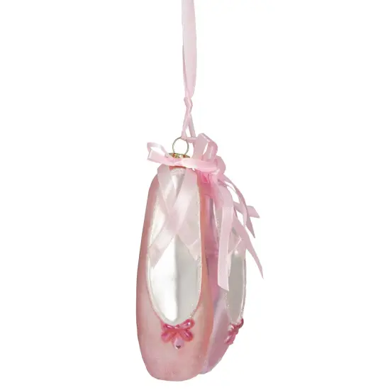 Northlight 4.5" Pink Ballet Slippers Glass Christmas Ornament {4}