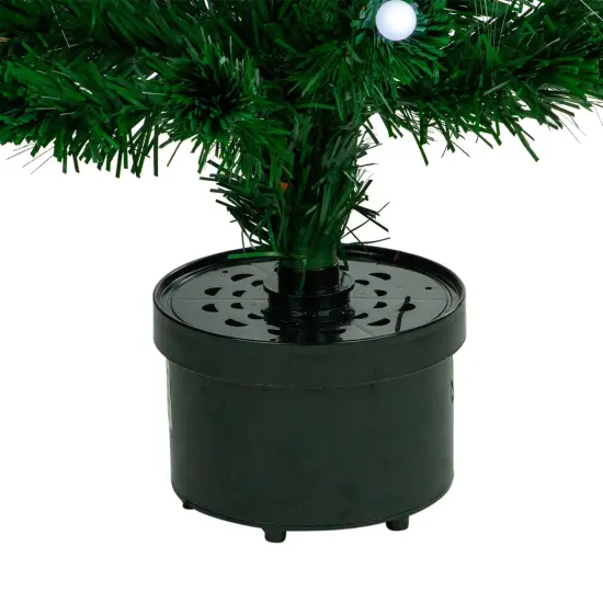 Northlight 3' Pre-Lit Color Changing Fiber Optic Artificial Christmas Tree with Balls Green {5}
