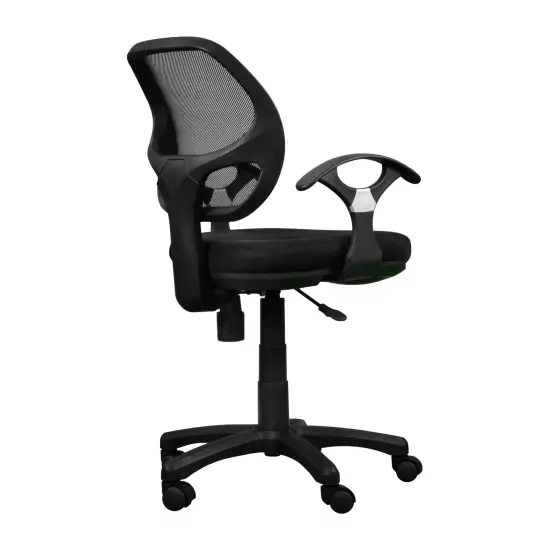 Techni Office Solutions 33.5" Black and Gray Contemporary Midback Mesh Task Office Chair {5}