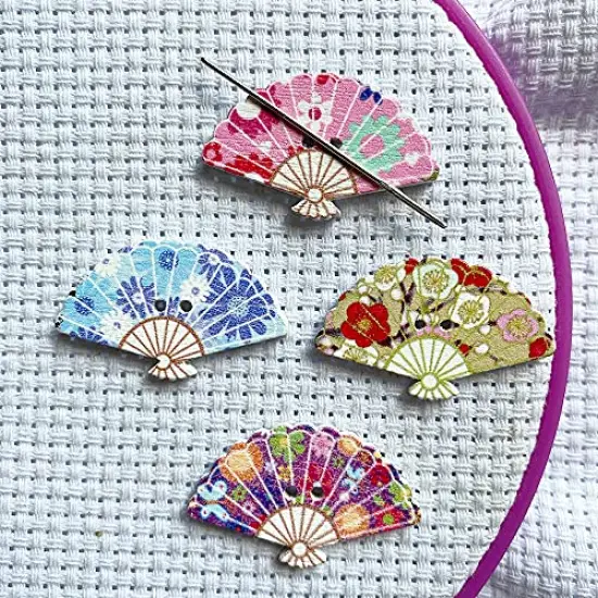 4 Pieces Fan Needle Minders, Magnetic Needle Nanny, Cross Stitch Embroidery Needlework Accessories {1}
