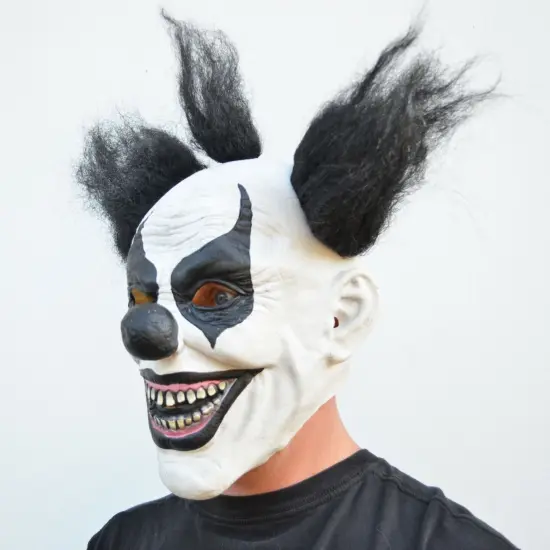 Kitcheniva Scary Halloween Clown Mask With Hair Black & White {3}