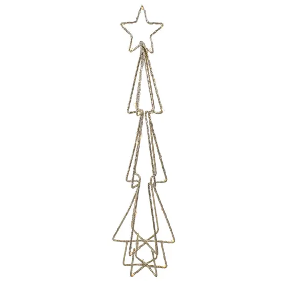 Northlight LED Lighted Glittered Wire Christmas Cone Tree - 17.5" - Warm White Lights Gold {6}