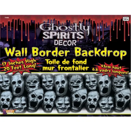 Large 20 ft Haunted House Decor Ghostly Spirits Wall Border Scene Setter Decal {1}