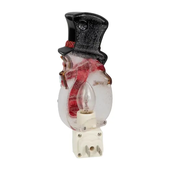 Northlight Peeking Snowman in Black Top Hat and Scarf Christmas Night Light - 6.5" White {6}