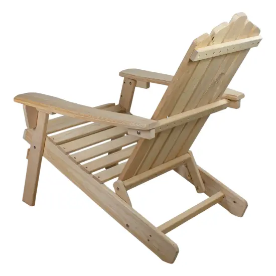 Northlight 36" Natural Brown Classic Folding Wooden Adirondack Chair {6}