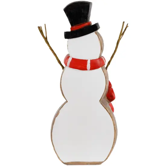 Northlight Wooden Snowman "Merry Christmas" Decoration - 8.5" White {6}