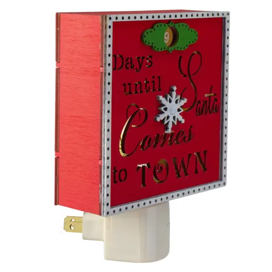 Roman Countdown to Santa Christmas Night Light - 5.5" Red {4}