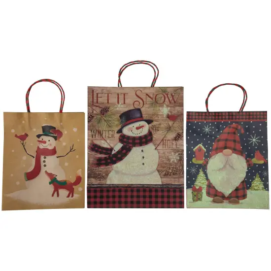 Northlight 20-Count Assorted Paper Christmas Themed Gift Bags Multi {7}
