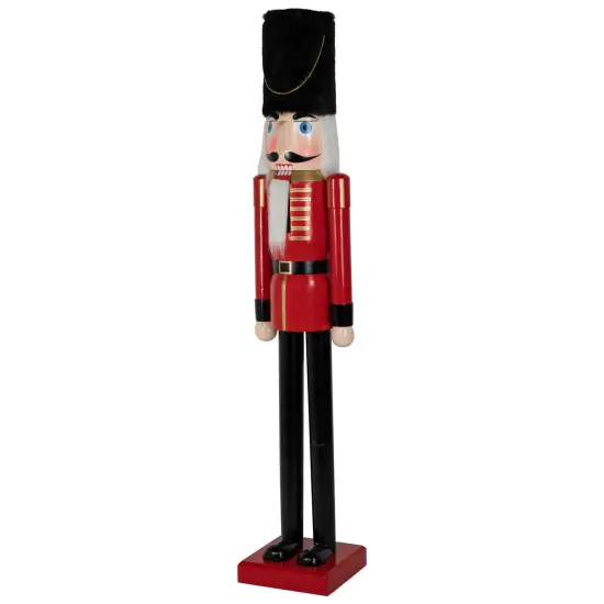 Northlight 5' Commercial Size Wooden Red and Black Christmas Nutcracker Soldier {4}