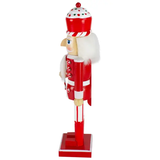 Northlight 14" Red and White Wooden Candy Cane King Christmas Nutcracker {4}