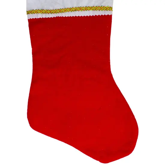 Northlight 19" Red and White Soild Christmas Stocking with Gold Glitter Pen {4}