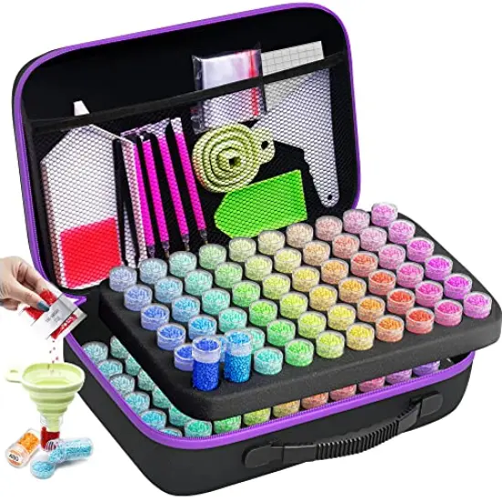 ARTDOT Diamond Painting Storage Boxes, 120 Slots Bead Storage with 5D Diamond Art Accessories and Tools Kit {1}