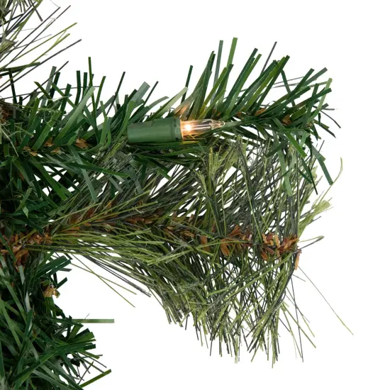 Northlight Pre-Lit Oregon Cashmere Pine Artificial Christmas Garland - 9' x 10" - Clear Lights Green {4}