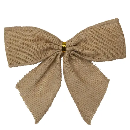 Northlight Buffalo Plaid and Burlap 2-Loop Christmas Bow Decorations - 5.5" - Pack of 6 Red {4}