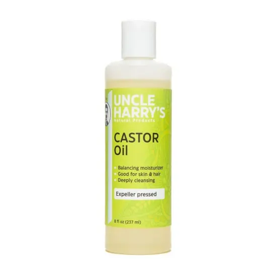 Uncle Harry's Moisturizing Castor Oil for Skin and Hair, Cleansing and Protective Properties, Balancing Moisturizer, 8 oz {1}