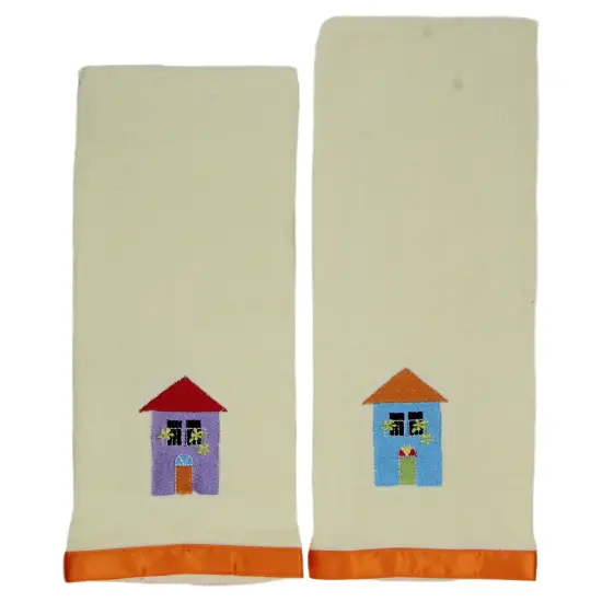 Avon 24" Orange and Brown Polyester Bath Mat with Matching Hand Towels {4}