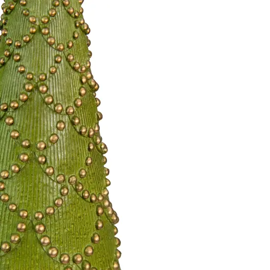 Northlight Christmas Tree Cone on Pedestal with Star Topper Decoration - 17" - Green {6}