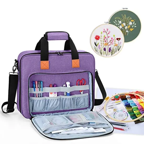 Embroidery Project Bag, Embroidery Kits Storage Bag (Bag Only), Purple {3}
