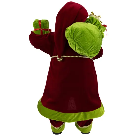 Northlight 24" Red and Green Santa with Present and Gift Bag Christmas Figure {6}