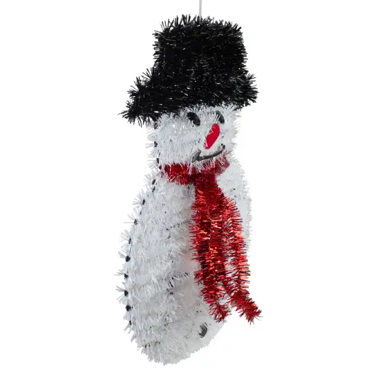 Northlight 19" Tinsel Snowman Christmas Window Decoration White {5}