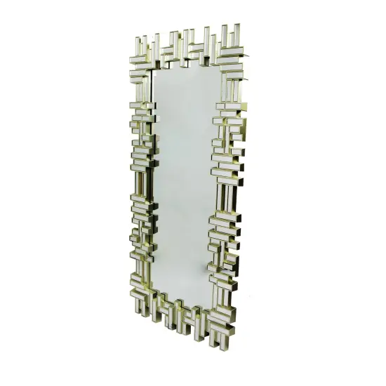 Northlight 47" Champagne Gold Rectangular Modern Home Wall Mirror {4}