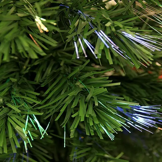 DAK 3' Pre-Lit Medium Fiber Optic Red Poinsettias Artificial Christmas Tree - Multicolor Lights {5}