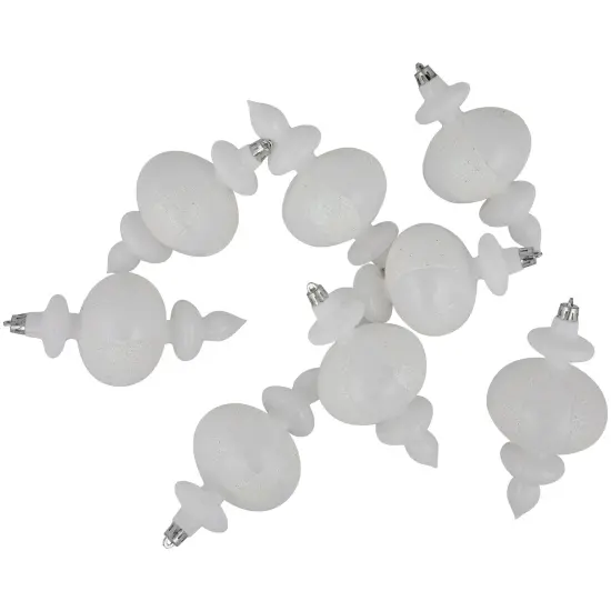 Northlight 8-Count White Shatterproof Finial Christmas Ornaments, 6" {6}