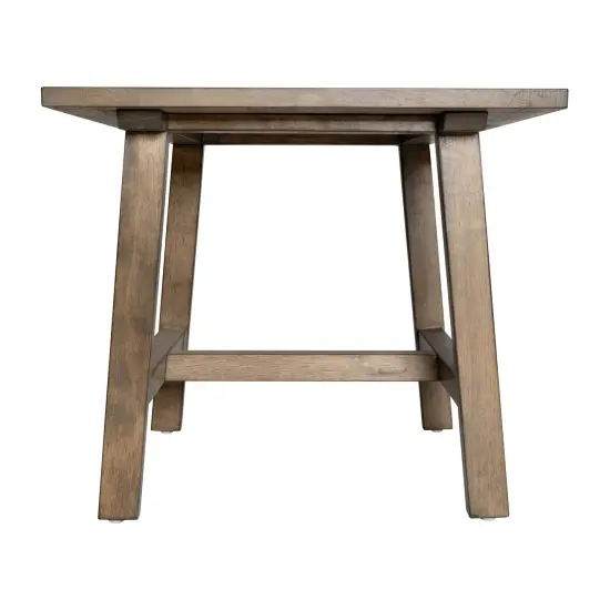 Merrick Lane Mabel Farmhouse Trestle End Table, Solid Wood Rustic Accent Table Dark Gray {9}
