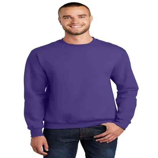 Port & Company&reg; Essential Fleece Crewneck Long Sleeve Sweatshirt Purple {1}