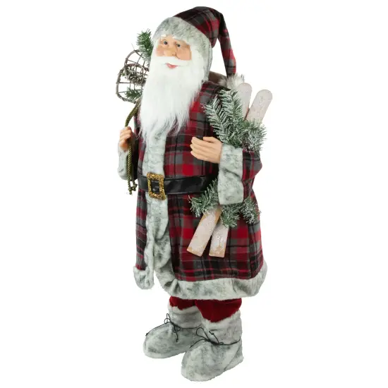 Northlight Alpine Santa Claus with Snowshoes and Skis Christmas Figure - 36" Red {4}