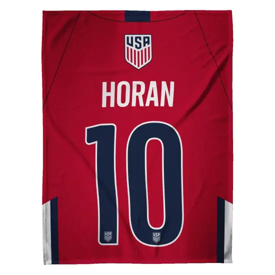 Sleep Squad US Women's Soccer Lindsey Horan 60” x 80” Raschel Plush Jersey Blanket {2}
