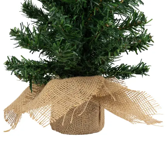 Northlight 18" Two-Tone Mixed Green Pine Artificial Christmas Tree with Burlap Base, Unlit {7}