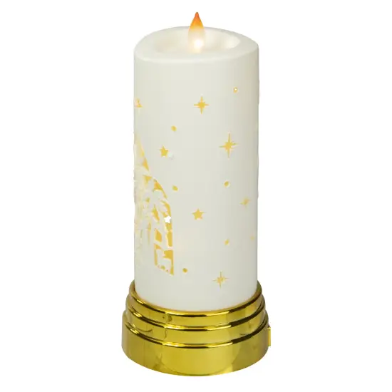 Northlight 9" Gold and White Nativity Scene Flameless Candle {4}