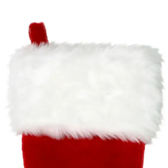 Northlight Plush Traditional Christmas Stocking with Cuff - 20" - Red and White {4}